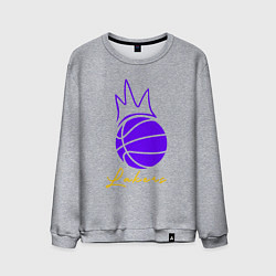 Свитшот хлопковый мужской Короли Лейкерс, цвет: меланж