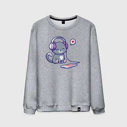 Мужской свитшот Котёнок меломан