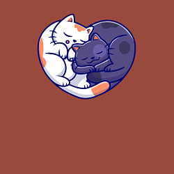 Свитшот хлопковый мужской Сердечные котики, цвет: кирпичный — фото 2