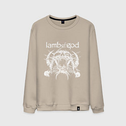 Свитшот хлопковый мужской Lamb of god - skull, цвет: миндальный