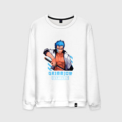 Свитшот хлопковый мужской Блич Гриммджоу, цвет: белый