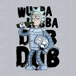 Свитшот хлопковый мужской Рик и Бендер, цвет: меланж — фото 2