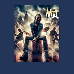 Свитшот хлопковый мужской Rolling Stones - Mick Jagger, цвет: тёмно-синий — фото 2