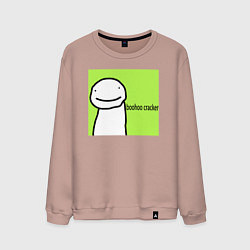 Свитшот хлопковый мужской Dream boohoo cracker Minecraft, цвет: пыльно-розовый