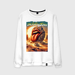 Свитшот хлопковый мужской Rolling Stones - stylization of the logo, цвет: белый