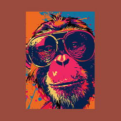 Свитшот хлопковый мужской Обезьяна в очках big pop art, цвет: кирпичный — фото 2
