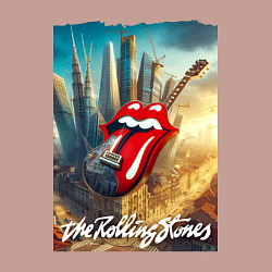 Свитшот хлопковый мужской Rolling Stones - logo-guitar, цвет: пыльно-розовый — фото 2