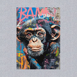 Свитшот хлопковый мужской Graffiti monkey, цвет: меланж — фото 2