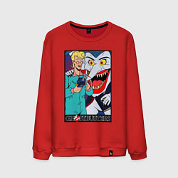 Свитшот хлопковый мужской Ghostbusters - Egon and goblin, цвет: красный