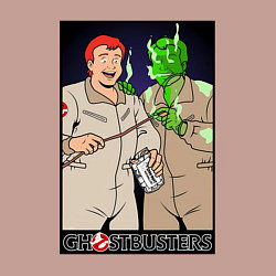 Свитшот хлопковый мужской Ghostbusters - Ray and his clone ghost, цвет: пыльно-розовый — фото 2