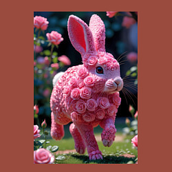 Свитшот хлопковый мужской Кролик из роз, цвет: кирпичный — фото 2