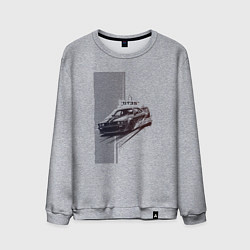 Свитшот хлопковый мужской Спорткар для уличной гонки, цвет: меланж