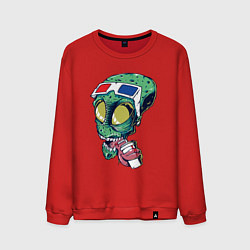 Свитшот хлопковый мужской Пришелец в кино, цвет: красный