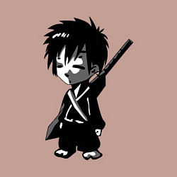 Свитшот хлопковый мужской Маленький воин-самурай, цвет: пыльно-розовый — фото 2