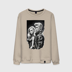 Мужской свитшот Барби и Кен - киберпанк эскиз