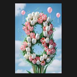 Свитшот хлопковый мужской Тюльпаны к 8 марта, цвет: черный — фото 2