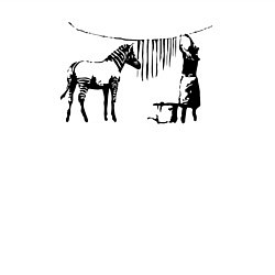 Свитшот хлопковый мужской Banksy zebra, цвет: белый — фото 2