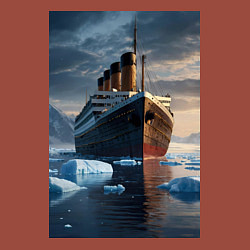 Свитшот хлопковый мужской Титаник плывет среди айсбергов, цвет: кирпичный — фото 2