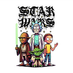 Свитшот хлопковый мужской Yoda and Chewbacca are friends of Rick and Morty -, цвет: белый — фото 2
