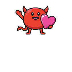 Свитшот хлопковый мужской Дьяволёнок с сердцем, цвет: белый — фото 2