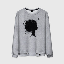 Свитшот хлопковый мужской Girl flowers, цвет: меланж