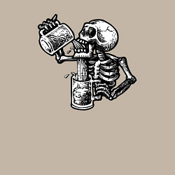 Свитшот хлопковый мужской Пивной скелетик, цвет: миндальный — фото 2