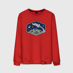 Мужской свитшот Шаттл над луной