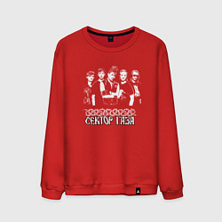 Мужской свитшот Сектор газа пиксельный белый портрет