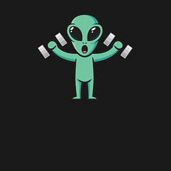 Свитшот хлопковый мужской Инопланетянин спортсмен, цвет: черный — фото 2