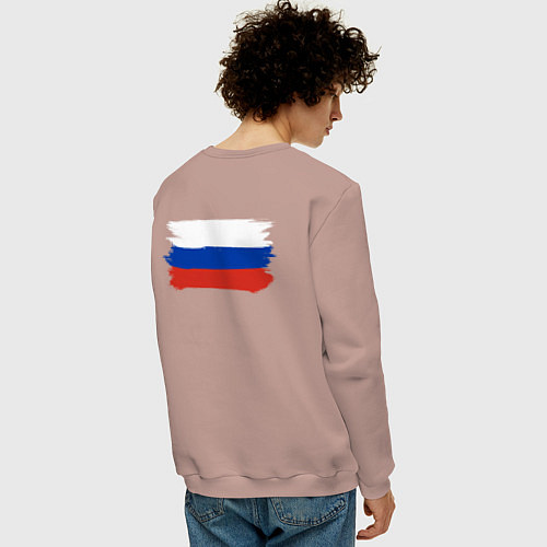 Мужской свитшот Флаг россии нарисованный / Пыльно-розовый – фото 4