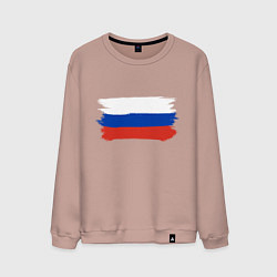 Свитшот хлопковый мужской Флаг россии нарисованный, цвет: пыльно-розовый