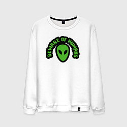 Свитшот хлопковый мужской Остерегайтесь людей, цвет: белый