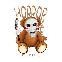 Свитшот хлопковый мужской Медвежонок с ножом в маске из пилы, цвет: белый — фото 2