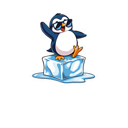 Свитшот хлопковый мужской Пингвин на льдине, цвет: белый — фото 2