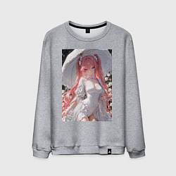 Свитшот хлопковый мужской Принцесса сидит под зонтиком, цвет: меланж