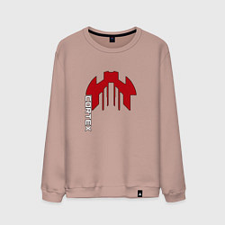 Свитшот хлопковый мужской Cortex красный чёрная обводка, цвет: пыльно-розовый