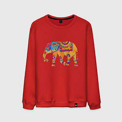 Свитшот хлопковый мужской Батик слон индийский, цвет: красный