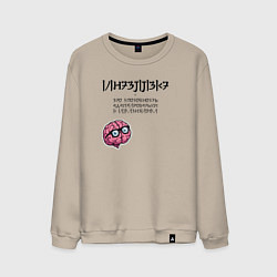 Свитшот хлопковый мужской Интеллект - это цитата Хокинга, цвет: миндальный