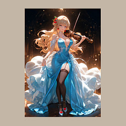 Свитшот хлопковый мужской Девушка в вечернем платье играет на скрипке, цвет: миндальный — фото 2