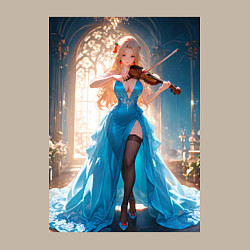 Свитшот хлопковый мужской Девушка в вечернем платье играет на скрипке, цвет: миндальный — фото 2