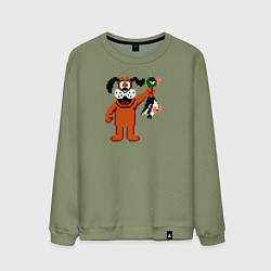 Свитшот хлопковый мужской Duck hunt 8 bit, цвет: авокадо