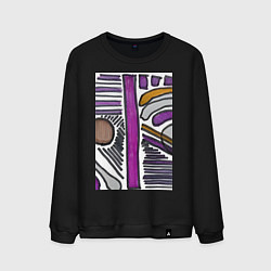 Свитшот хлопковый мужской Фиолетовая композиция, цвет: черный