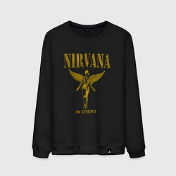 Свитшот хлопковый мужской Nirvana retro, цвет: черный