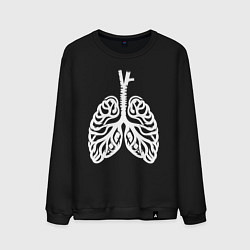Свитшот хлопковый мужской Дыхание жизни, цвет: черный