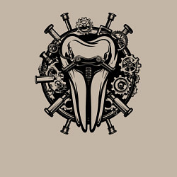 Свитшот хлопковый мужской Зуб в механике, цвет: миндальный — фото 2