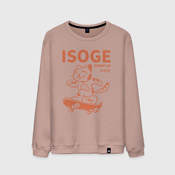 Свитшот хлопковый мужской Isoge, цвет: пыльно-розовый
