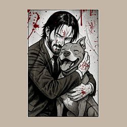 Свитшот хлопковый мужской Джон Уик постер, цвет: миндальный — фото 2