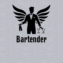 Свитшот хлопковый мужской Бармен с крыльями, цвет: меланж — фото 2