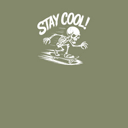 Свитшот хлопковый мужской Скелет катается на скейте, цвет: авокадо — фото 2