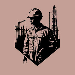 Свитшот хлопковый мужской Промышленный труд нефтяника, цвет: пыльно-розовый — фото 2